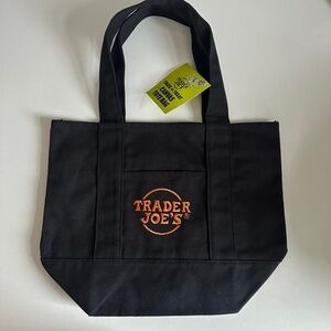 Trader Joe's Black Mini Canvas Tote Bag
